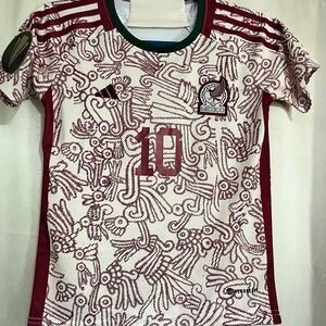 Adidas Red and White Graphic Soccer Jersey